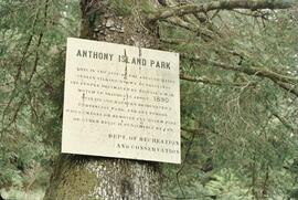 Anthony Island Park sign describing Haida village of Ninstints