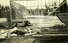 Two-storey building under construction, Fort Fraser