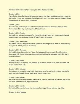 Diary of Willard Freer - October 1, 1944 to July 1, 1945 - Transcript