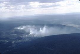 Aerial view of a forest fire at Alexis Creek