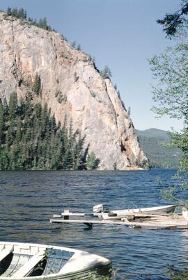Rock bluff at lake near Kamloops