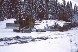 D4H high-drive tracked skidder skidding logs at Summit Lake Selection Trial