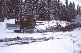 D4H high-drive tracked skidder skidding logs at Summit Lake Selection Trial
