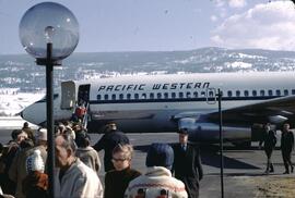 Pacific Western Airlines plane at Kelowna Airport