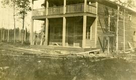 Two storey boarding house under construction, Fort Fraser