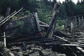 Old buildings at Rose Harbour Whaling Station in the Queen Charlotte Islands