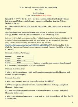 Fort Selkirk volcanic field, Yukon