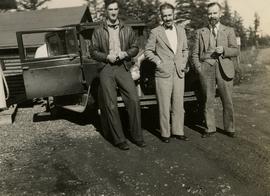 Gordon Wyness, Louis LeBourdais, and Earl Malcolm at Twilight Lodge