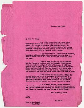 Correspondence from Bedaux to Mead regarding A.H. Phipps