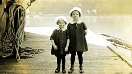 Two children on a dock