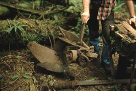 Old trail construction equipment in the Tsocowis-Tsusiat Falls area on the West Coast Trail