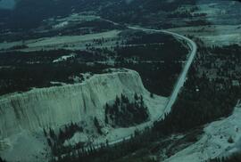 View of hoodoos from aircraft at Dutch Creek