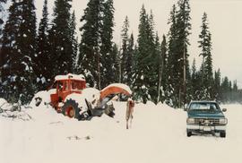 D6 grapple skidder used for road development at Summit Lake Selection Trial