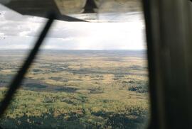 Aerial view of Upper Hay River with fall colours