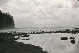 Rocky shoreline in heavy winds near Carmanah Point on the West Coast Trail