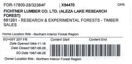 Timber Sale Licence - Fichtner Lumber Company Limited (X94470)