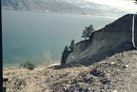 Landslide (slump) in Glaciolacustrine silts onto highway near Summerland