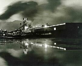 Skeena Kraft mill at night