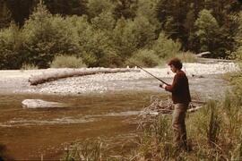 Charlene Matthews flyfishing on the Stein River