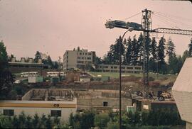 Building construction and crane in Vancouver