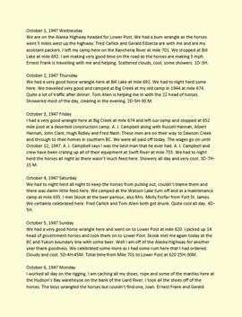 Diary of Willard Freer - October 1, 1947 to April 30, 1948 - Transcript