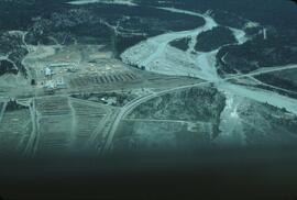 View of Radium sawmill from airplane