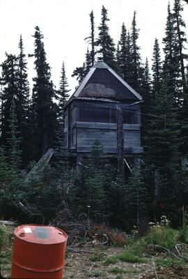 Meat storage at mining camp at Dome Mountain