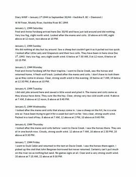 Diary of Willard Freer - January 1, 1944 to September 30, 1944 - Transcript