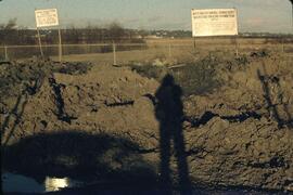 Iona Island sewage treatment plant sign