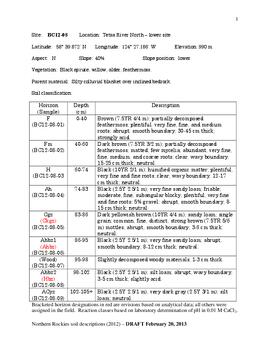 Northern Rockies 2012 soil descriptions (draft)