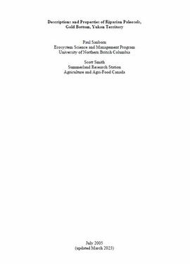 Descriptions and Properties of Riparian Paleosols, Gold Bottom, Yukon Territory