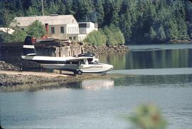 Coast Air amphibious airplane on water's edge at Prince Rupert