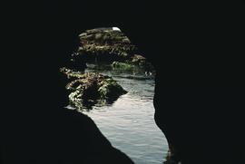 View through cave at southern area of Mabens Beach