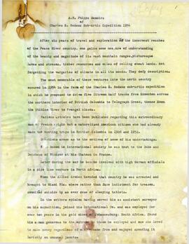 A.H. Phipps Memoirs of Charles E. Bedaux Sub-Arctic Expedition 1934 - Typescript version 3