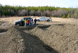 UNBC faculty Drs. Bill McGill, Joselito Arocena, Ron Thring, and others at site