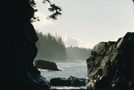 Rocky shoreline at Tsusiat Falls on the West Coast Trail