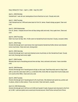 Diary of Willard Freer - April 1, 1946 to September 30, 1947 - Transcript