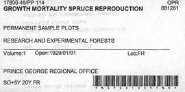 PP 114 - Growth Mortality Spruce Spruce Reproduction