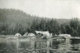 Camp at Texas Point, Christina Lake, in August