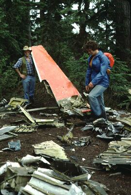 Crashed aircraft debris on Hollyburn Ridge