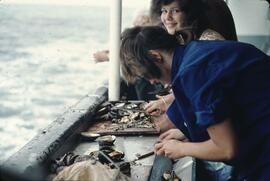 University of British Columbia field study group shelling on Edgewater Fortune