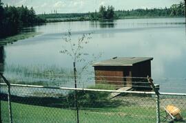Small building on shoreline of Nukko Lake