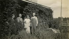 Jack Lee, Philip Monckton, Jessie McInnes, and Archie McInnes at Pioneer Ranch