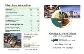 Geoffrey R. Weller Library 2003/04 Annual Report