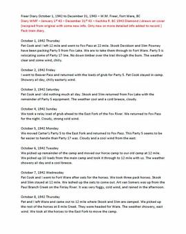 Diary of Willard Freer - October 1, 1942 to December 31, 1943 - Transcript