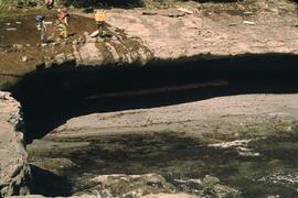 Eroded rock from tide on shoreline between Cullite and Thrasher Cove on the West Coast Trail