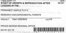 PP 117 - Study of Growth and Reproduction After Logging