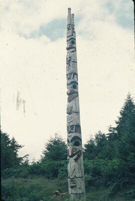 Totem poles at Masset in the Queen Charlotte Islands