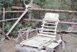 Wooden log recliner at Stum Lake