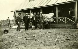 Automobile arriving from Vancouver at the hotel, Fort Fraser